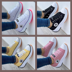 Platform Sneakers Canvas Lace-Up Women's Trainers Chunky Sole – Casual, Everyday