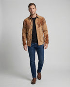 Suede Fringe Jacket Tan Men's Western Button Shirt – Casual, Cowboy Style