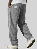 Corduroy Trousers Grey Men's Straight Leg – Casual, Everyday Wear with Back Pocket Comfort Fit