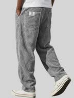 Corduroy Trousers Grey Men's Straight Leg – Casual, Everyday Wear with Back Pocket Comfort Fit