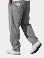 Corduroy Trousers Grey Men's Straight Leg – Casual, Everyday Wear with Back Pocket Comfort Fit