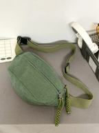 Crossbody Bum Bag Corduroy Green Women's Sling Waist Pack – Casual, Travel, Everyday, Gift