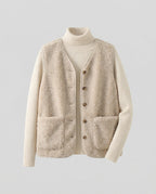Fleece Gilet Cream Sherpa Women's Button-Up Bodywarmer – Casual, Layering Winter Vest with Pockets