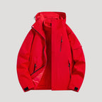 Hooded Outdoor Jacket Waterproof Men's Dark Grey Zip-Up – Hiking, Camping, Outdoor, Casual, Travel
