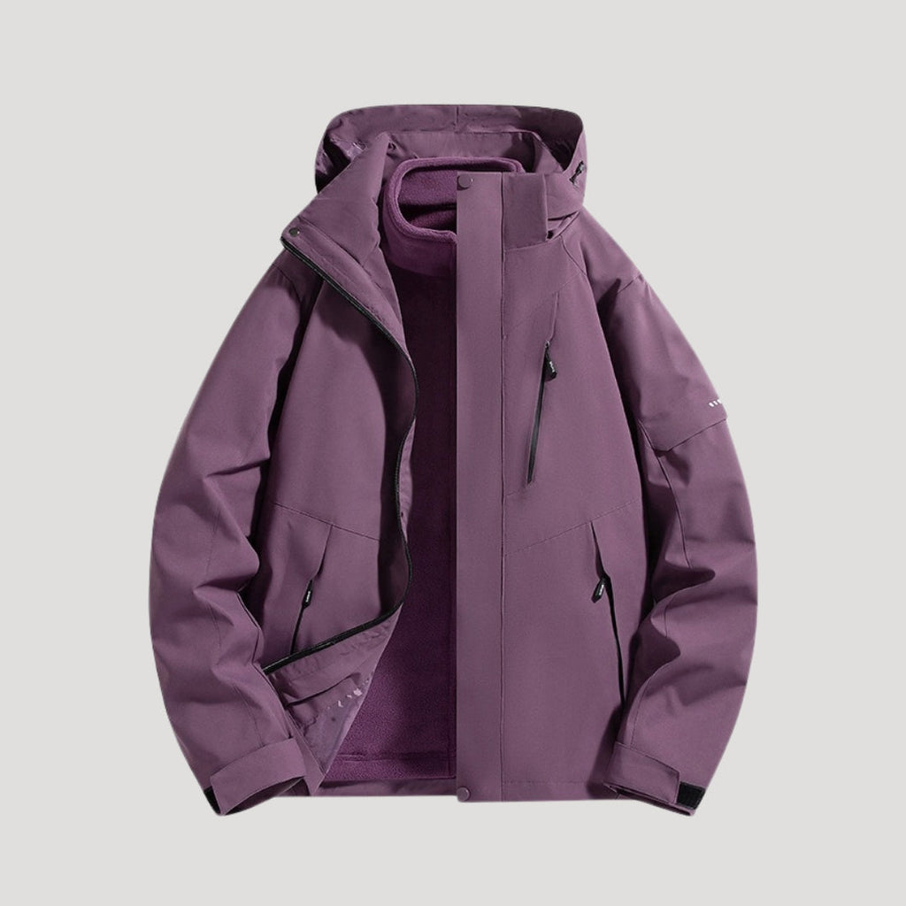 Hooded Outdoor Jacket Waterproof Men's Dark Grey Zip-Up – Hiking, Camping, Outdoor, Casual, Travel