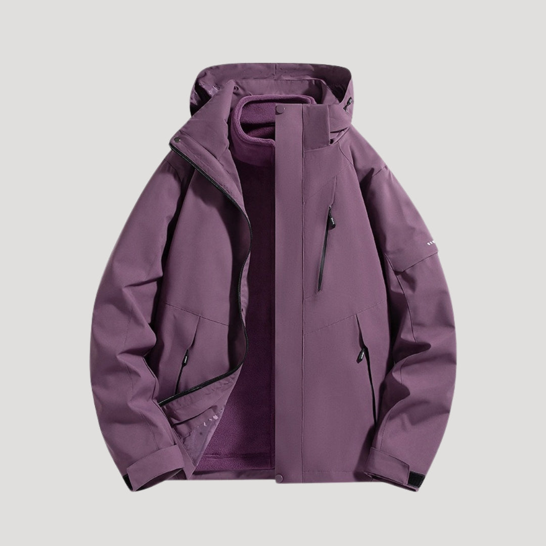 Hooded Outdoor Jacket Waterproof Men's Dark Grey Zip-Up – Hiking, Camping, Outdoor, Casual, Travel