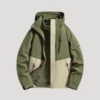 Hooded Outdoor Jacket Waterproof Men's Dark Grey Zip-Up – Hiking, Camping, Outdoor, Casual, Travel