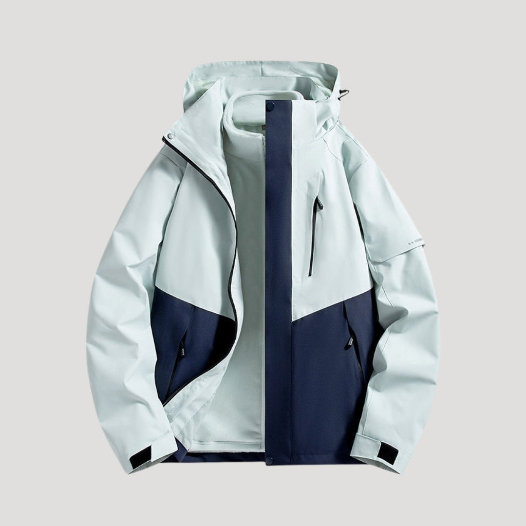 Hooded Outdoor Jacket Waterproof Men's Dark Grey Zip-Up – Hiking, Camping, Outdoor, Casual, Travel