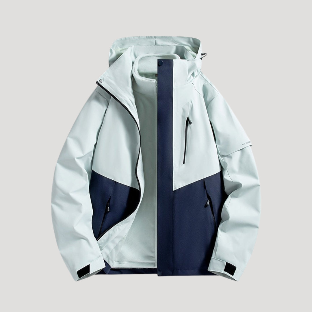 Hooded Outdoor Jacket Waterproof Men's Dark Grey Zip-Up – Hiking, Camping, Outdoor, Casual, Travel