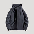 Hooded Outdoor Jacket Waterproof Men's Dark Grey Zip-Up – Hiking, Camping, Outdoor, Casual, Travel