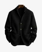 Knit Cardigan Men's Ribbed Button-Front Dark Green – Casual, Office · Werune