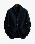 Knit Cardigan Men's Ribbed Button-Front Dark Green – Casual, Office · Werune