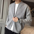 Knit Cardigan Ribbed Grey Zip-Front Men's – Casual, Office, Holiday, Gift · Werune