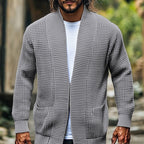 Knitted Cardigan Waffle Textured Open-Front Men's – Casual, Office, Holiday, Gift
