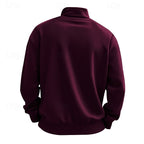 Quarter-Zip Sweatshirt Grey Stand Collar Men's Pullover – Casual, Office, Gift · Werune