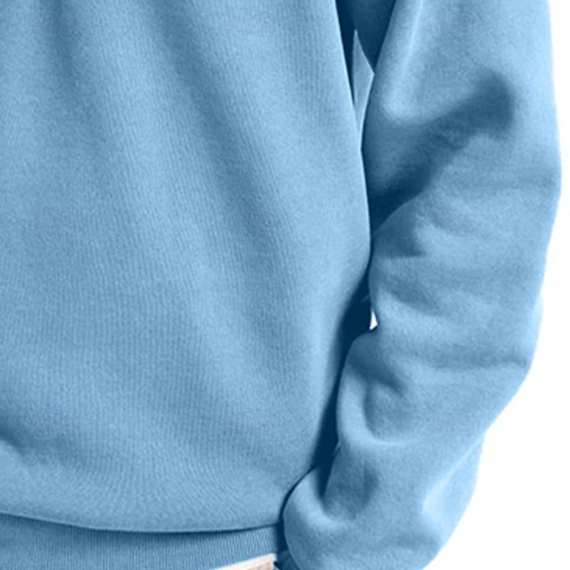 Quarter-Zip Sweatshirt Men's Stand Collar Navy Pullover – Casual, Office, Gift · Werune