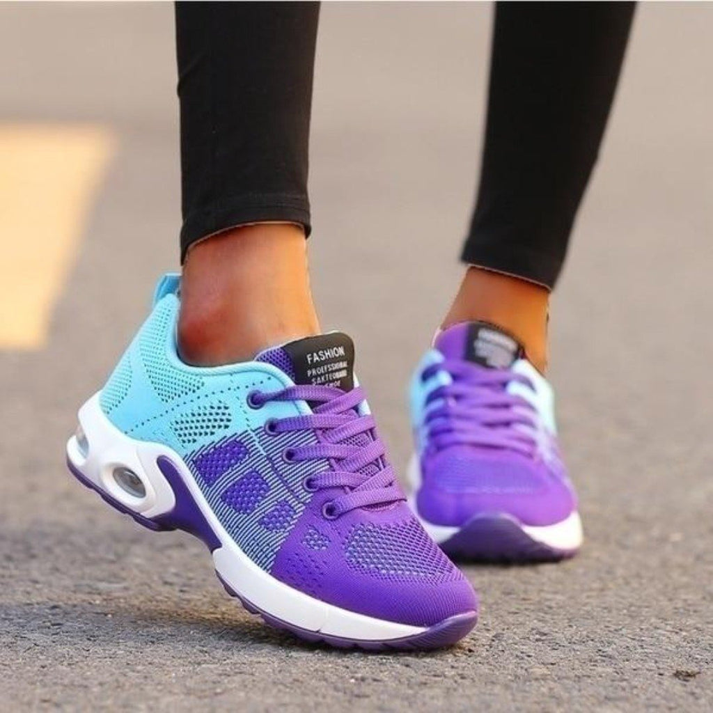 Running Shoes Mesh Women's Air Cushion Trainers Pink Navy – Home Gym, Running, Outdoor, Training