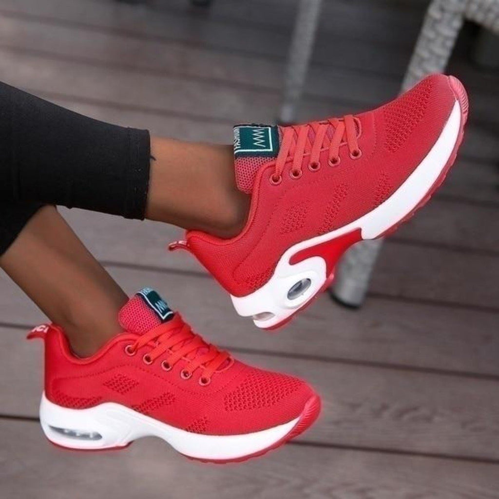 Running Shoes Mesh Women's Air Cushion Trainers Pink Navy – Home Gym, Running, Outdoor, Training