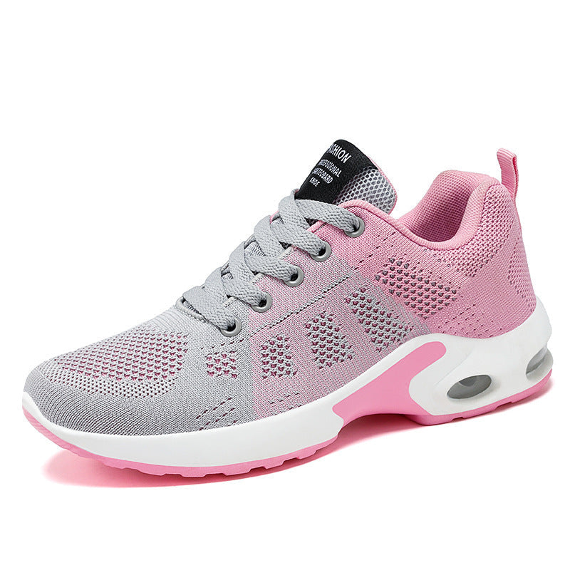 Running Shoes Mesh Women's Air Cushion Trainers Pink Navy – Home Gym, Running, Outdoor, Training