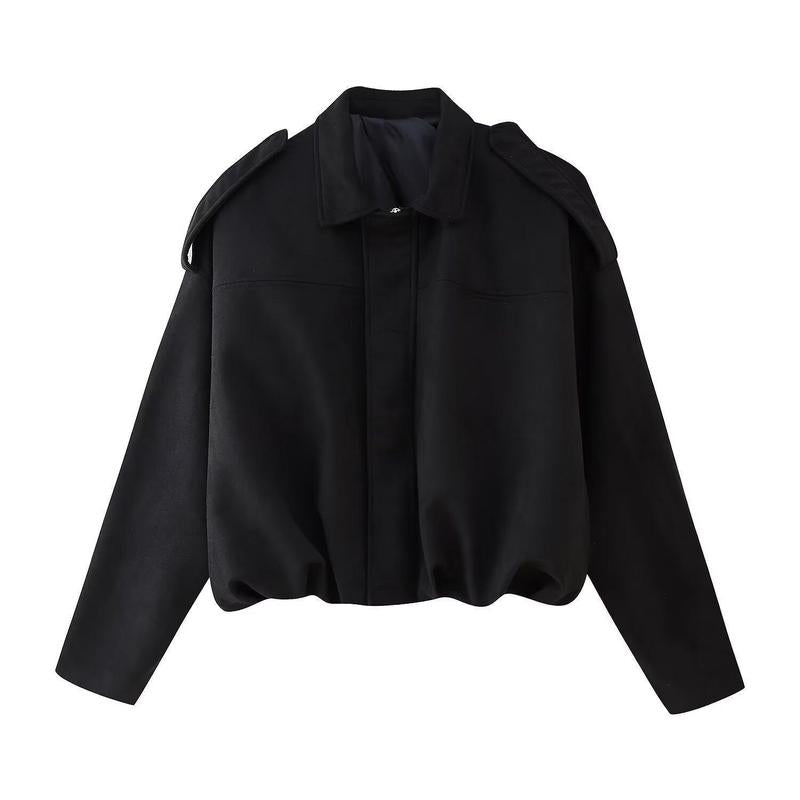 Suede Bomber Jacket Women's Brown Oversized Collared – Casual, Autumn Layering Everyday Outerwear