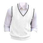 Sweater Vest Cable-Knit V-Neck Navy Men's – Casual, Office, Layering, Gift · Werune