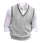 Sweater Vest Cable-Knit V-Neck Navy Men's – Casual, Office, Layering, Gift · Werune