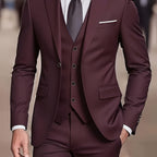 Three-Piece Suit Tan Slim-Fit Men's Blazer Waistcoat Trousers – Wedding, Office, Formal, Gift