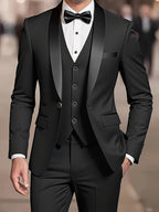 Three-Piece Suit Tan Slim-Fit Men's Blazer Waistcoat Trousers – Wedding, Office, Formal, Gift