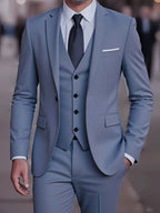 Three-Piece Suit Tan Slim-Fit Men's Blazer Waistcoat Trousers – Wedding, Office, Formal, Gift
