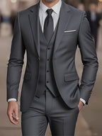 Three-Piece Suit Tan Slim-Fit Men's Blazer Waistcoat Trousers – Wedding, Office, Formal, Gift
