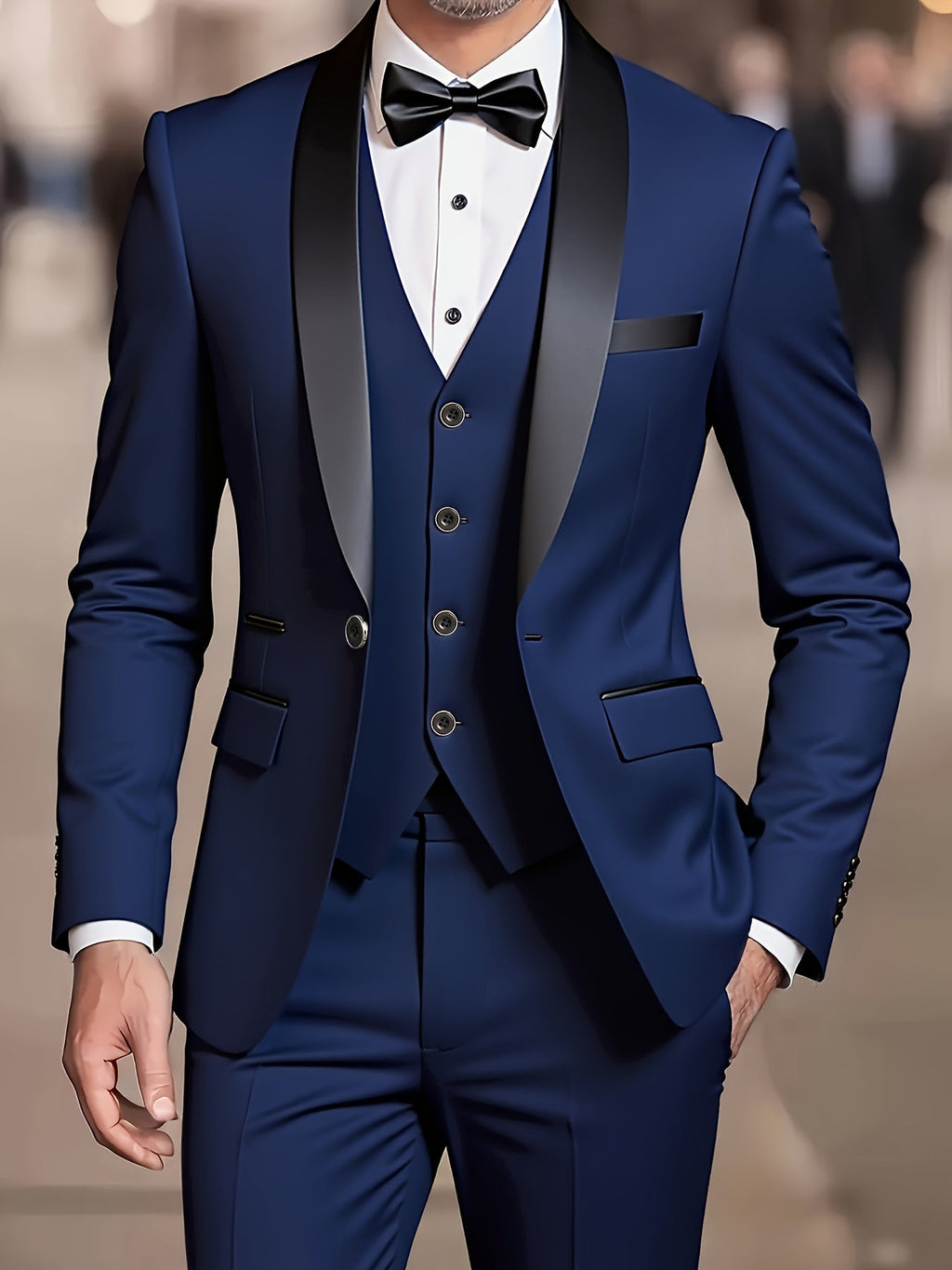 Three-Piece Suit Tan Slim-Fit Men's Blazer Waistcoat Trousers – Wedding, Office, Formal, Gift