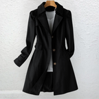 Trench Coat Beige Women's Mid-Length Belted Collar – Casual, Office, Autumn, Everyday
