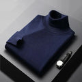 Turtleneck Jumper Knitted Navy Men's – Casual, Office, Holiday, Gift · Werune