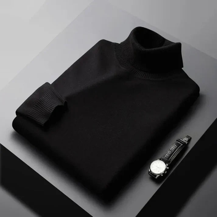 Turtleneck Jumper Knitted Navy Men's – Casual, Office, Holiday, Gift · Werune